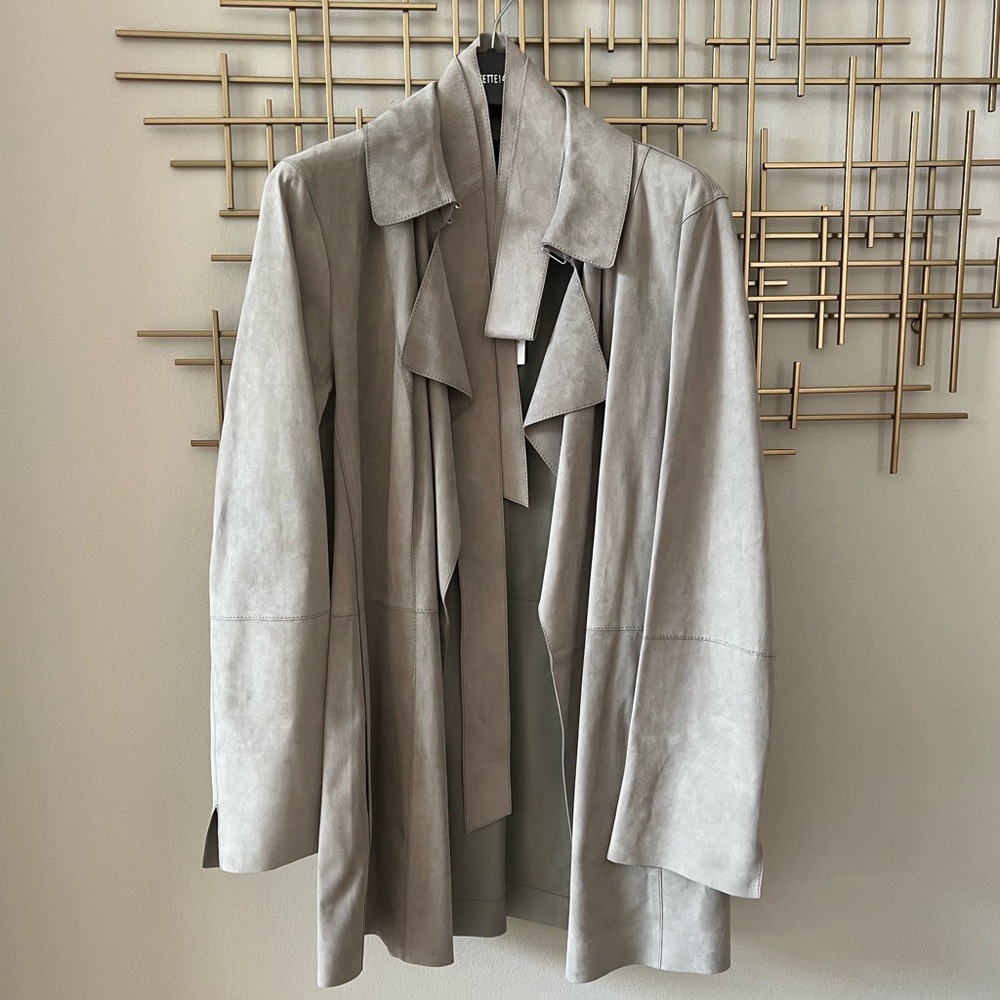 NWT Lafayette 148 New York Belted Suede Coat